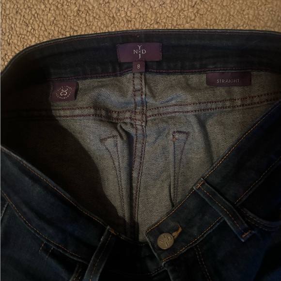 NYDJ Not Your Daughters Jeans straight leg dark wash high rise jeans size 8 - Picture 2 of 5